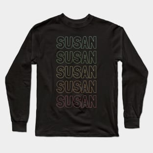 Susan Name Pattern Long Sleeve T-Shirt